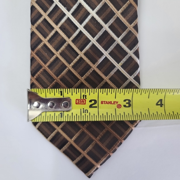 Stafford Brown Plaid Mens Neck Tie. New With Tags. - Picture 5 of 7